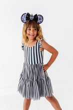 Load image into Gallery viewer, Midnight Stripe | KIDS Ruffle Mesh Dress