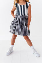 Load image into Gallery viewer, Midnight Stripe | KIDS Ruffle Mesh Dress
