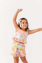 Load image into Gallery viewer, Retro Sunshine | Ruffle Linen Crop Tank + Shorts SET