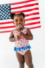 Load image into Gallery viewer, Ditsy 4th of July Floral | Skirted ONE-Piece