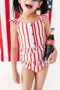 Spangled Stripes | Star Button TWO-PIECE