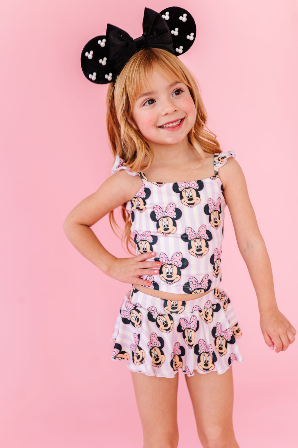 Purple Stripe Minnie | TWO-PIECE Skirted Suit