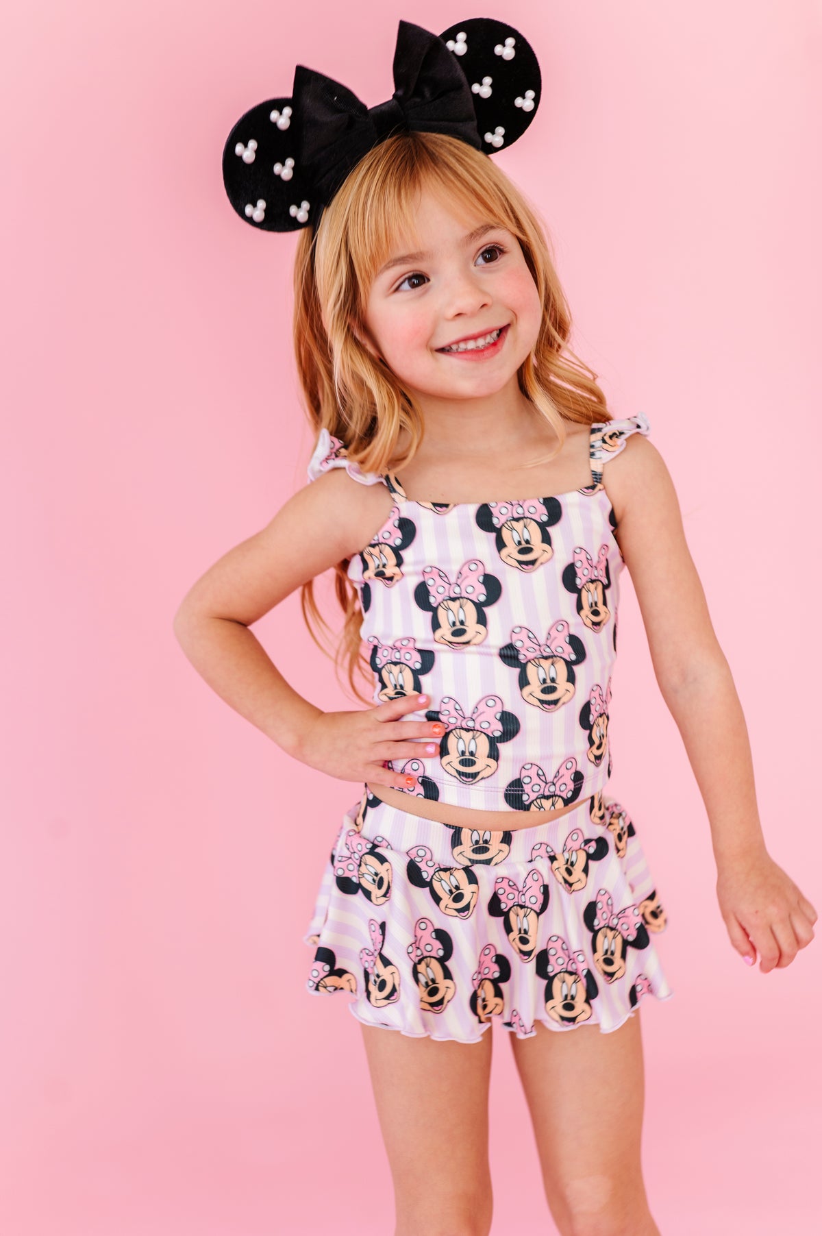 Purple Stripe Minnie | TWO-PIECE Skirted Suit