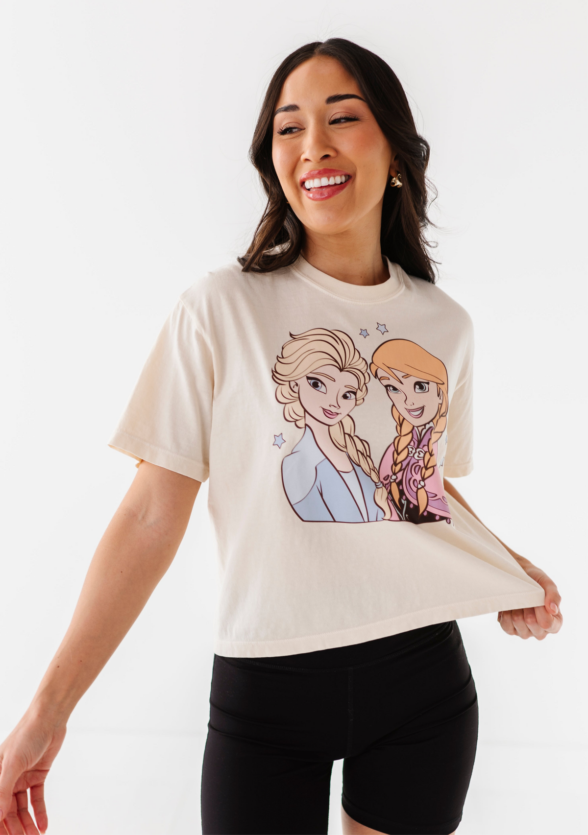 ICE SISTERS CROPPED | CREAM ADULT TEE