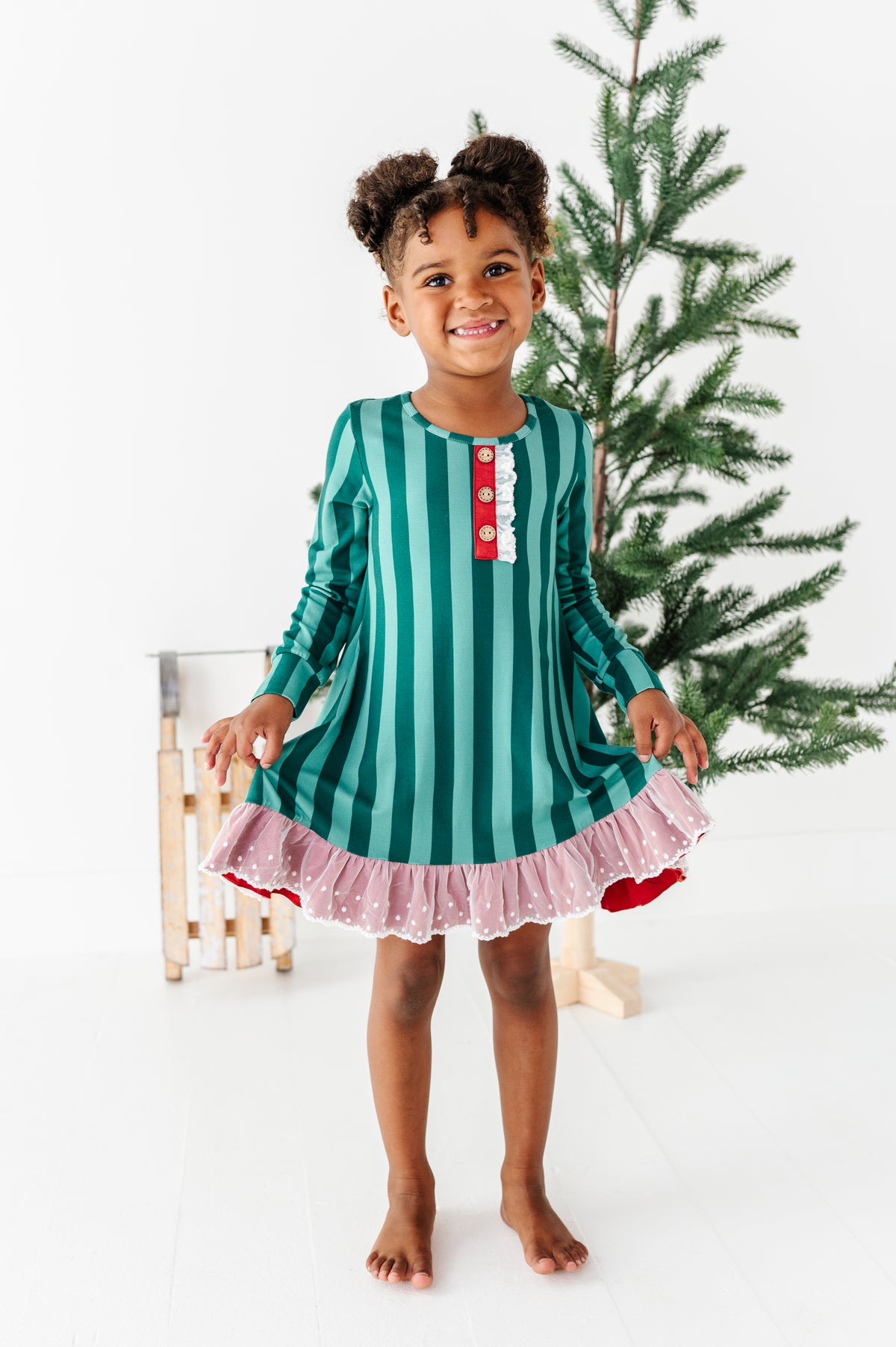 Evergreen Stripes | DRESS (with shorts!)