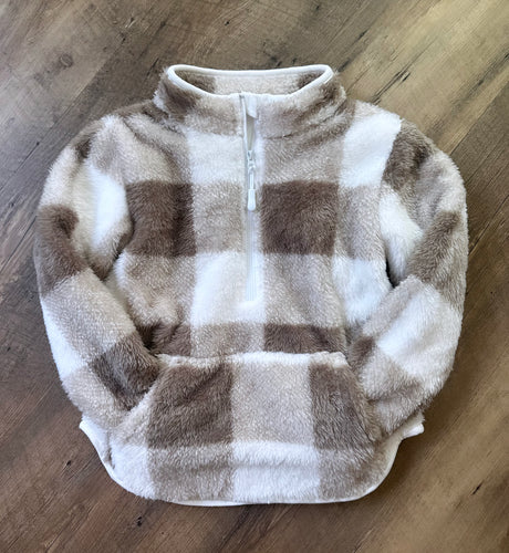 TAUPE PLAID | Plush Pullover (kids + adults)