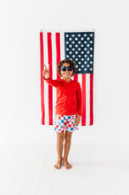 Load image into Gallery viewer, Red Zip ‘USA’ Rashguard | *SHIRT ONLY*