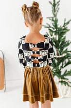 Load image into Gallery viewer, Checkered Bow | CROPPED Bow Back Long Sleeve Top