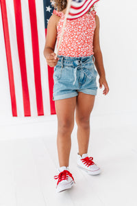 Americana Red Floral | Ribbed Tank
