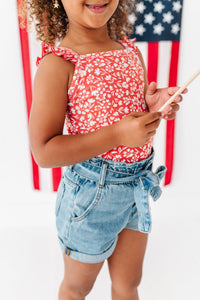 Denim Bow Shorts