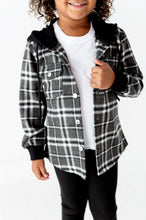 Load image into Gallery viewer, BLACK PLAID | Kids Flannel Shacket
