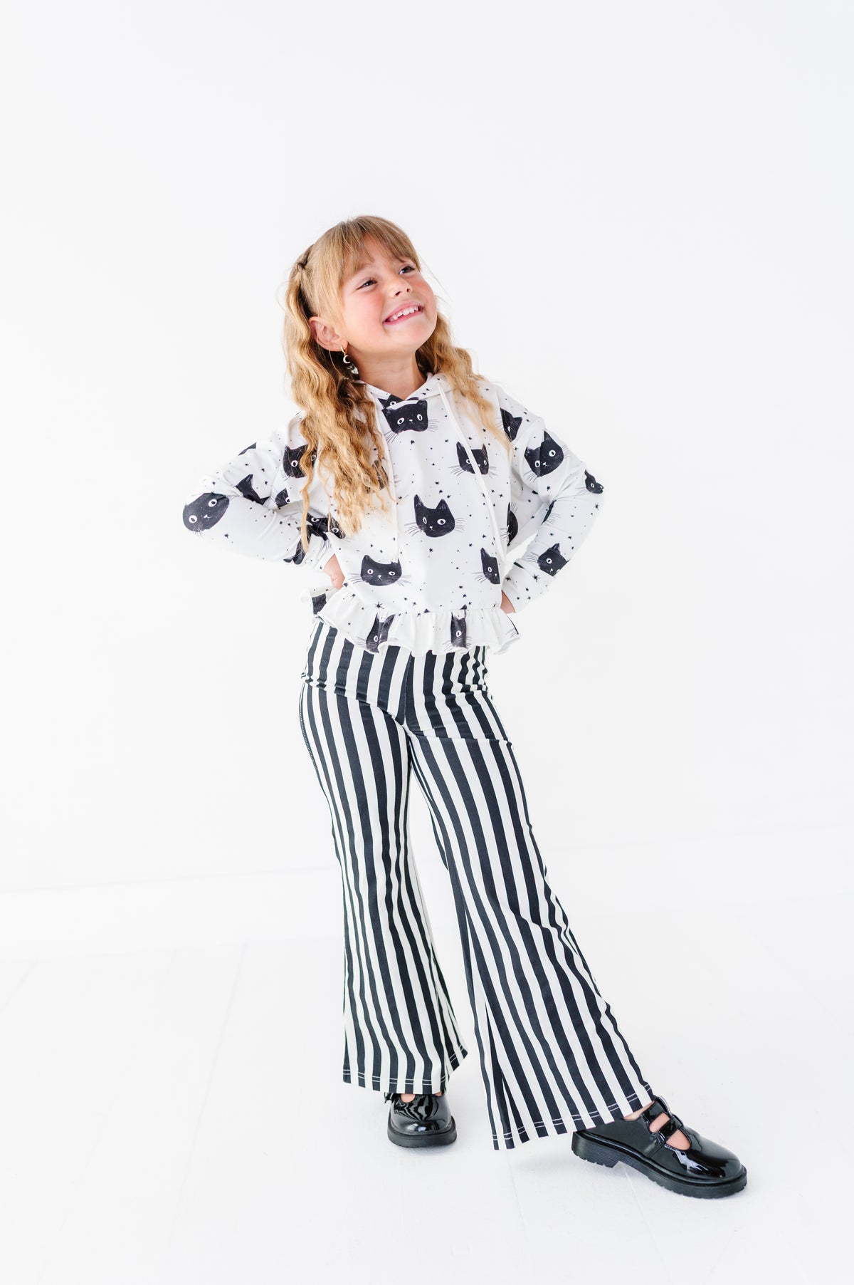 Midnight Stripes | Wide-Leg Pants