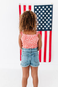 Americana Red Floral | Ribbed Tank