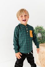 Load image into Gallery viewer, Pine Plaid | HOODED HENLEY