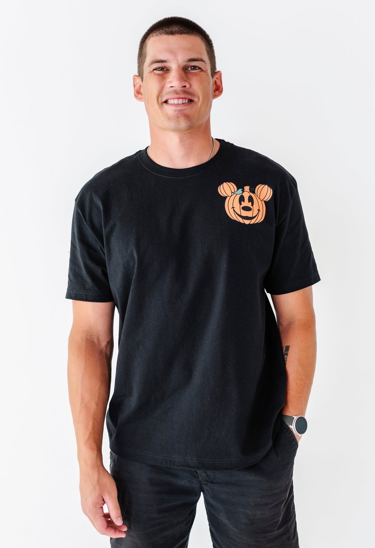 Pocket Mickey Pumpkin (BLACK) | ADULT UNISEX TEE