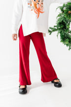 Holly Berry | Rib Wide Leg Pants