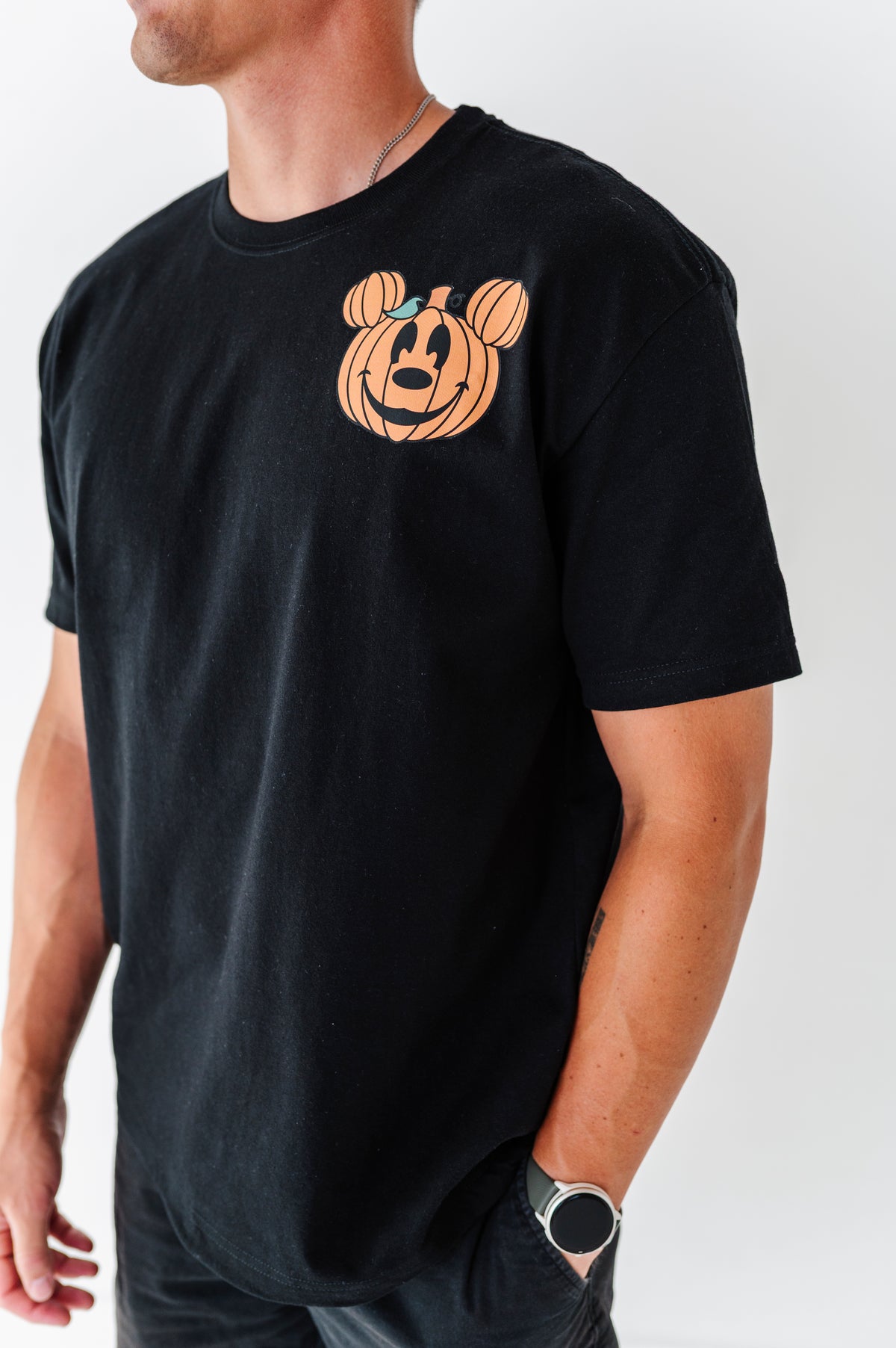 Pocket Mickey Pumpkin (BLACK) | ADULT UNISEX TEE