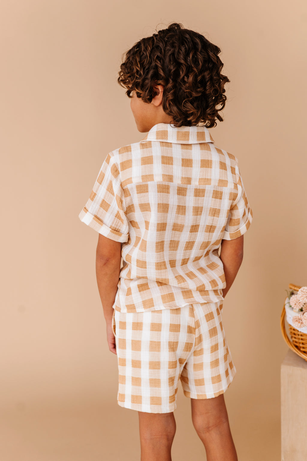 Honey Gingham | BOYS LINEN SET