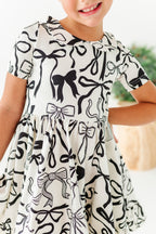 Cream Preppy Bow | Collard Twirl Dress