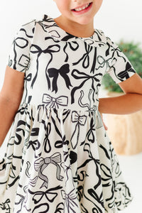 Cream Preppy Bow | Collard Twirl Dress