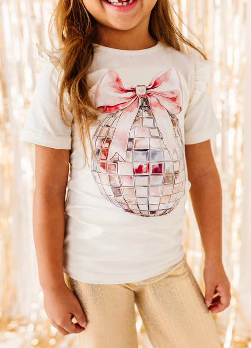 DISCO BALL BOW | Ruffle Tee