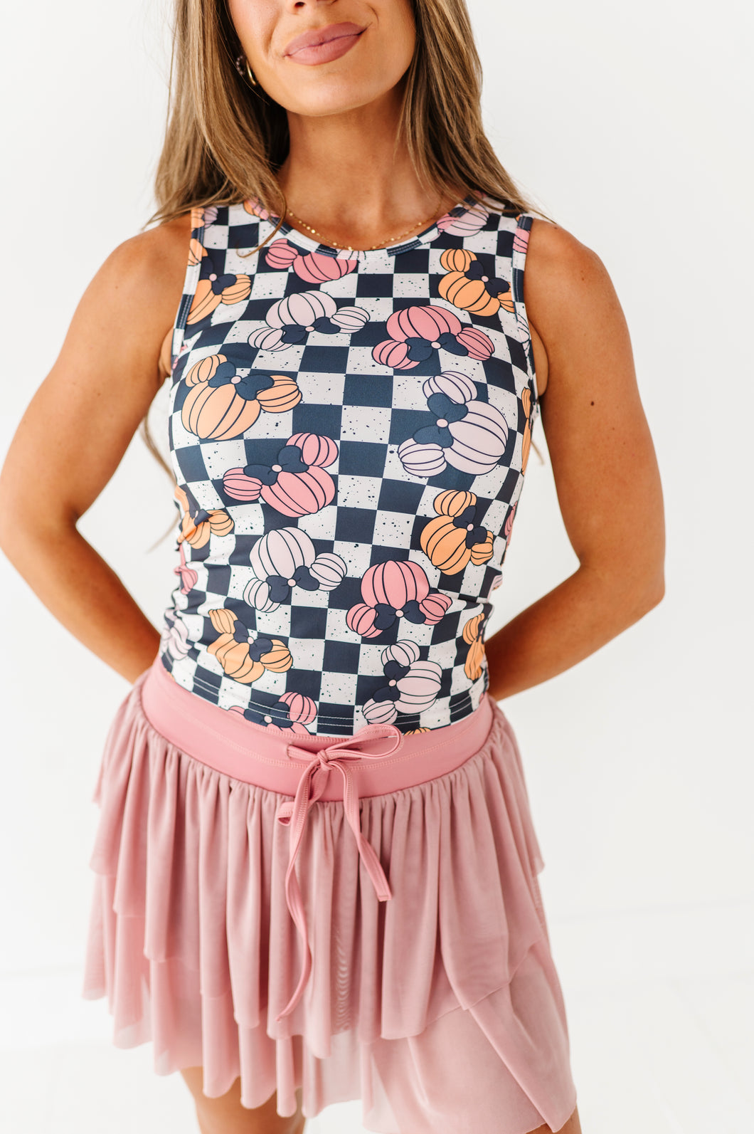Checkered Minnie Pumpkins | ADULT TANK