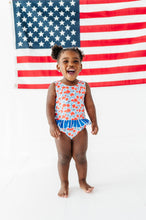 Load image into Gallery viewer, Ditsy 4th of July Floral | Skirted ONE-Piece