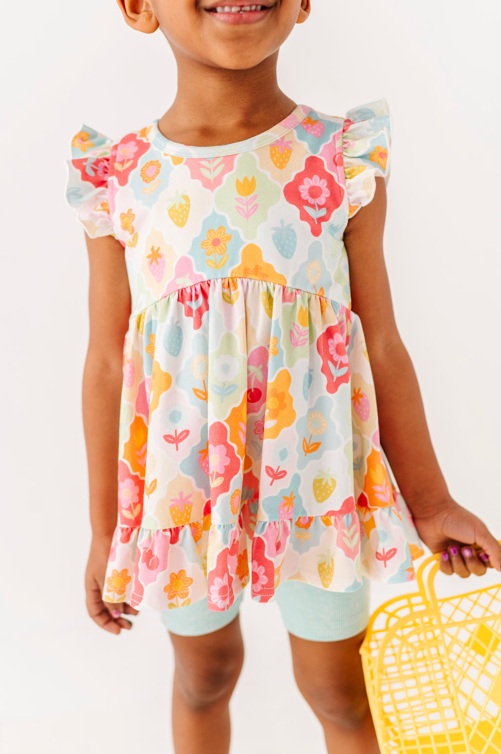 Fruity Floral | Double Ruffle Peplum