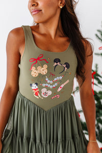 Holiday Snacks | (ADULT) Mesh GREEN DRESS