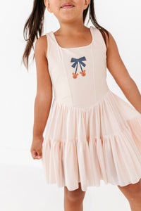 Pumpkin Bow TAN | (KIDS) Mesh DRESS
