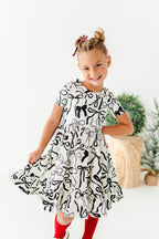 Cream Preppy Bow | Collard Twirl Dress