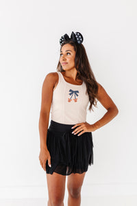 Pumpkin Bow TAN | ADULT TANK
