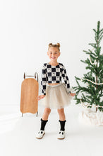 Load image into Gallery viewer, Checkered Bow | CROPPED Bow Back Long Sleeve Top