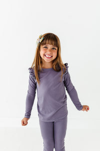 PLUM RIB | Ruffle Long Sleeve