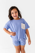 Load image into Gallery viewer, Periwinkle | Boxy Crop + Shorts RIB Set