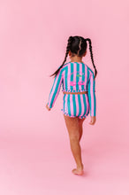 Load image into Gallery viewer, Cabanna Stripes | 1/4th ZIP RASHGUARD 2-PIECE