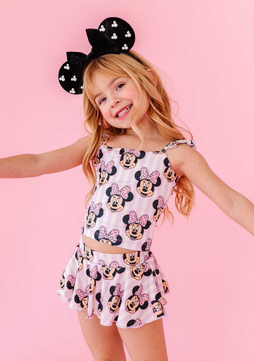 Purple Stripe Minnie | TWO-PIECE Skirted Suit