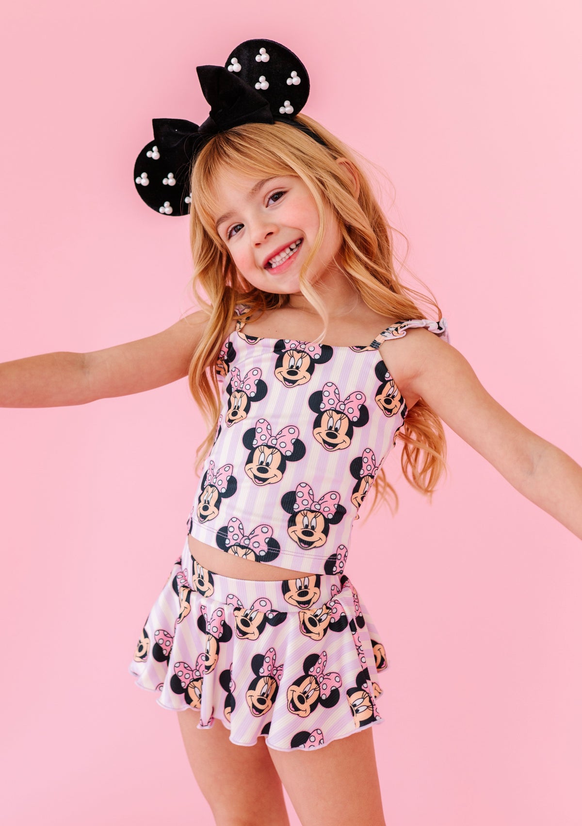 Purple Stripe Minnie | TWO-PIECE Skirted Suit