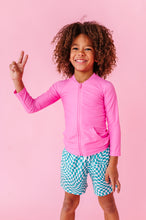 Load image into Gallery viewer, Popsicle Pink | ZIP RASHGUARD SHIRT