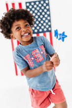 Load image into Gallery viewer, Navy ‘USA’ Check  | BOYS Tee
