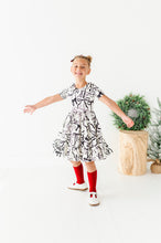 Load image into Gallery viewer, Cream Preppy Bow | Collard Twirl Dress