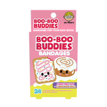 Load image into Gallery viewer, Kids Bandages | Frosted Tart + Cinnamon Roll (24 Count, Latex-Free)