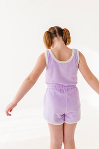 Violet: TERRY ROMPER