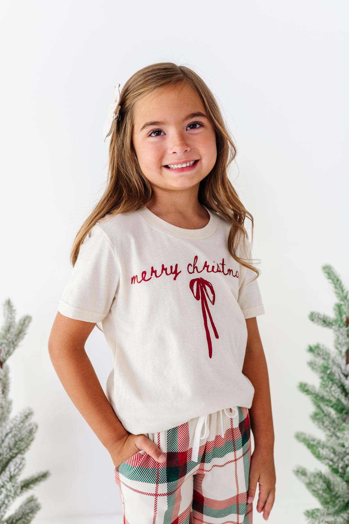 Merry Christmas Bow | (( CREAM )) YOUTH TEE