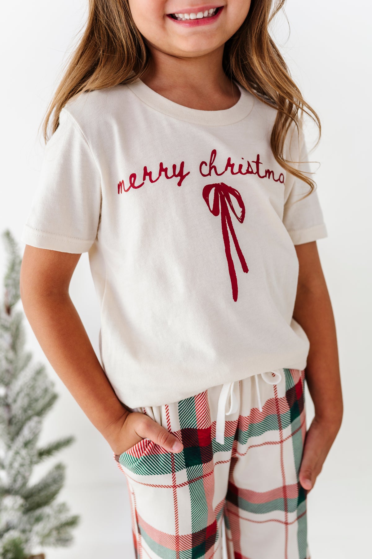 Merry Christmas Bow | (( CREAM )) YOUTH TEE