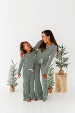 Load image into Gallery viewer, Green Stripes | GIRLS WIDE-LEG SET
