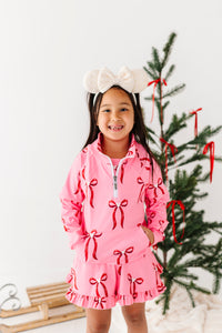 Mouse Bows PINK | (KIDS) 1/4th Zip Up