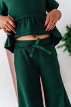 Hunter Green | Waffle Ruffle Set