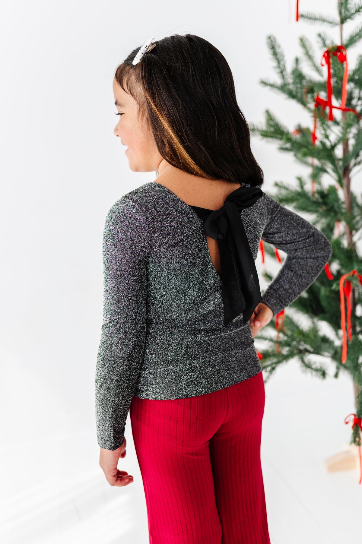 Black Shimmer | Tie-Back Top