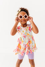Fruity Floral | Double Ruffle Peplum